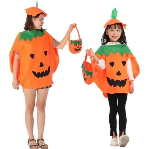 Halloween Costume Family Matching Cosplay Pumpkin Costume Pumpkin Bag Pumpkin Hat Suit Performance Holiday Props