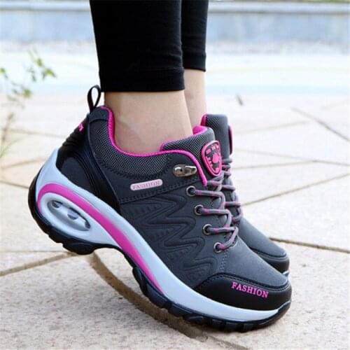 Comemore women sneakers high quality leather suede air damping casual shoes non-slip women shoes tenis feminino size 35-42