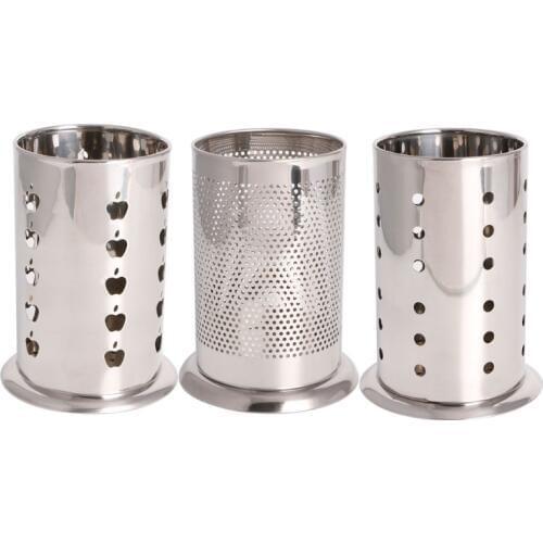 Stainless Steel Circular Tableware Cage Chopsticks Box Tube Brush Spoon Holder Kitchen Storage Holders Racks