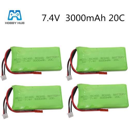 Hobby Hub 7.4V 3000mAh lipo battery For Radiolink RC3S RC4GS RC6GS Battery Li-Polymer batteries 2S Lipo Battery 7.4 v 3000 mah