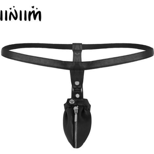 Mens Lingerie Jockstraps tanga hombre Gay Male Sissy Panties Bulge Pouch with Zipper Open Back Thong String Homme Sexy Underwear