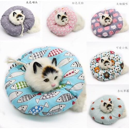 Elizabeth Ring Cat Bite Lick Scratch Resistant Soft Headgear for Cats Dogs Pet Sterilization Shame Collar Cotton