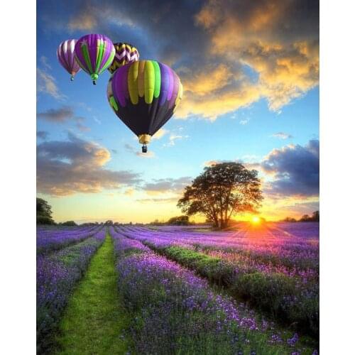 Hot Air Balloon Scenery DIY Digital Painting By Numbers Modern Wall Art Oil Painting Christmas Gift Home Decor Big Size
