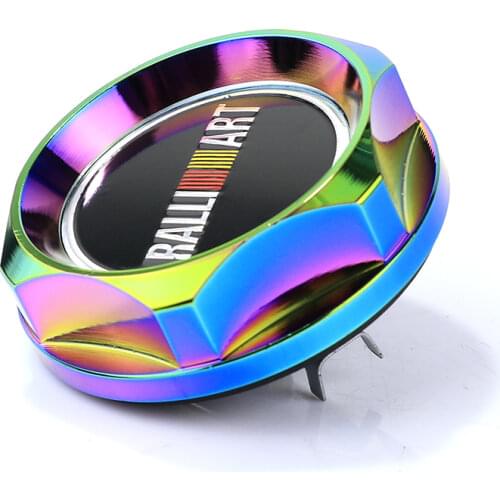 Neo chrome Ralliart Aluminum Engine Oil Cap Tank Cover For Mitsubishi WLR6315