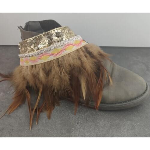 Boho Shoes Chain Pompom Anklets Boots Heel Chain Punk Ankle Multilayer Tassels Foot Jewelry Girl Bracelet