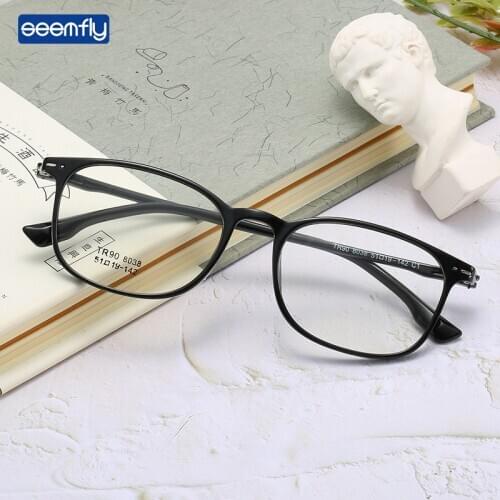 Seemfly TR90 Myopic Glasses High Definition Fashion Nearsighted Eyeglasses Urltra-light Frame Reading Glasses For Men And Women