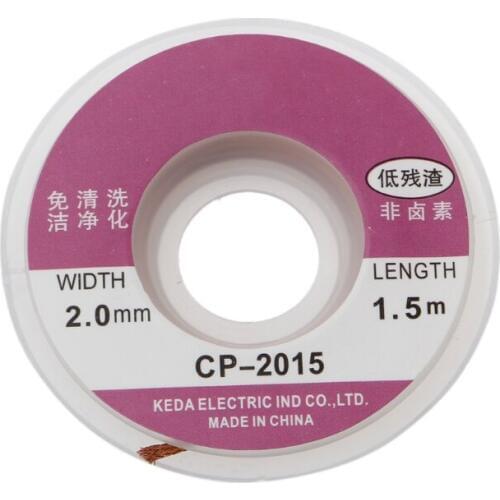 5ft 2.0mm Desoldering Braid Solder Remover Copper Wick Spool Wire Cable 1.5m