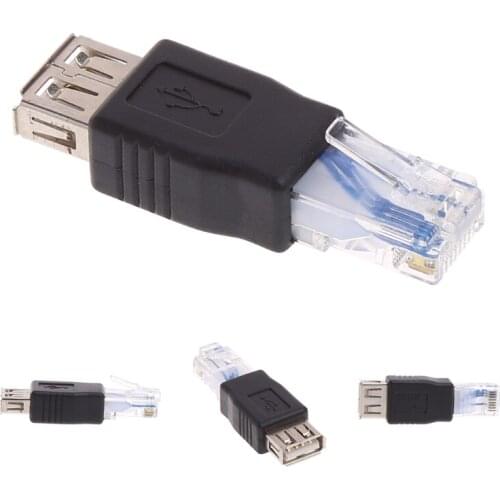 USB Type A Female To RJ45 Male Ethernet LAN Network Router Socket Plug Adapter