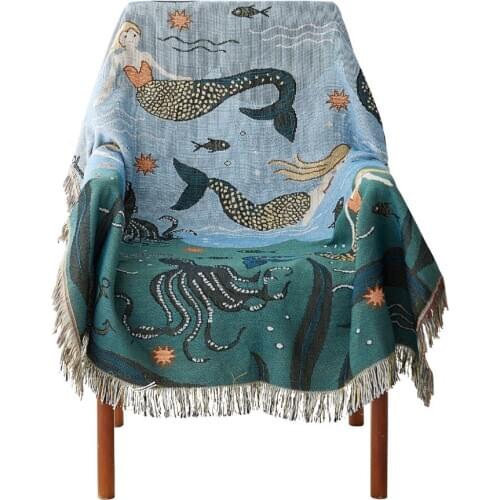 Blanket Sofa Throw With Tassel For Beds Nordic Home Decoration Bohemia Mermaid Towel