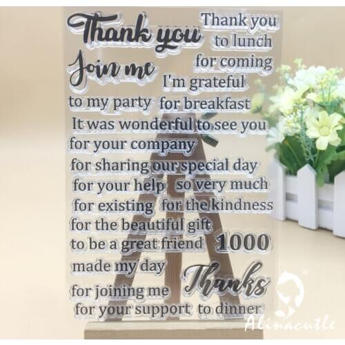CLEAR STAMPS Die Cut Thank you DIY Scrapbooking Card album paper craft rubber roller transparent silicon stamp AlinaCraft