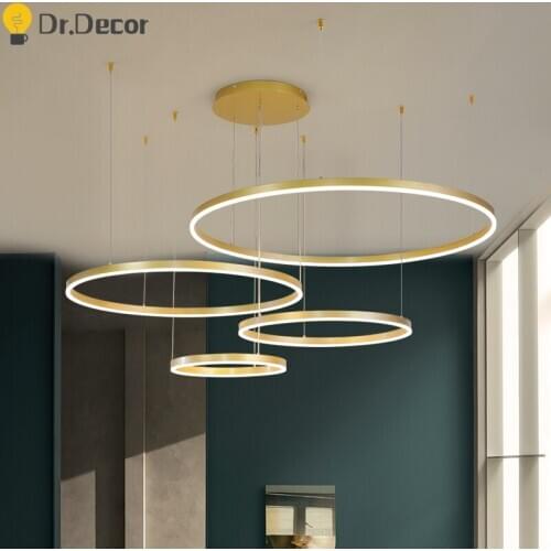 Nordic Luxury Chandeliers Lamp Modern Round Acrylic Chandelier Lighting Living Room Hotel Hall Kitchen Hanging Lamps Home Decor