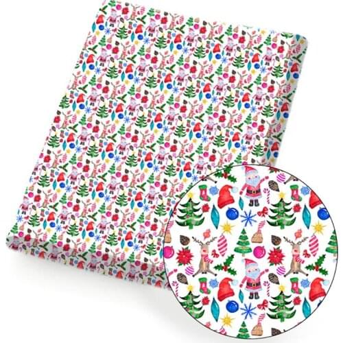 Christmas Polyester Cotton Fabric Sheet Cloth Fabric Anime Printed For DIY Craft Needlework Quilt Sewing Materials 45*145cm/pc