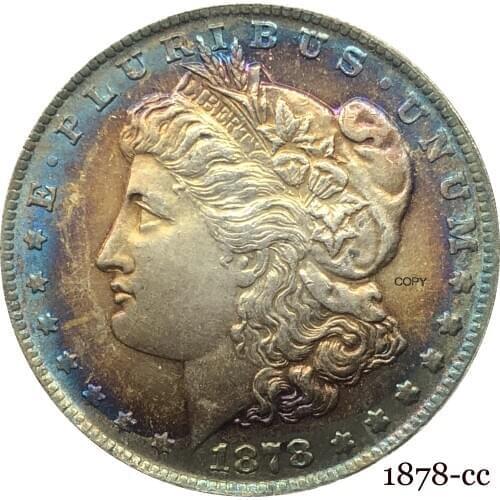 United States Of America 1878 CC Morgan One Dollar US Coin Liberty Cupronickel Silver Plated In God We Trust Copy Coin