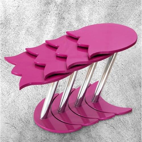 Modern 4 Pcs Lalezar Zigon coffee table-Fuchsia coffee tables table basse furniture living room table