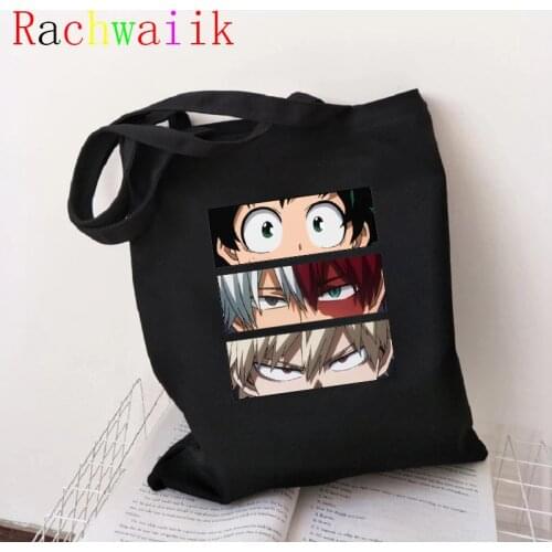 My Hero Academia shopping Bag bag manga Graphic Canvas Shoulder Bag Female Harajuku Ulzzang Grunge Tote Shopper Bag anime bag