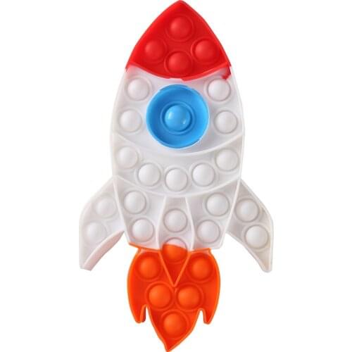 Rocket Type Silicone Decompression Push Bubble Sensory Fidget Autism Squishy Stress Reliever Toys Adult Kid Fidget Toys