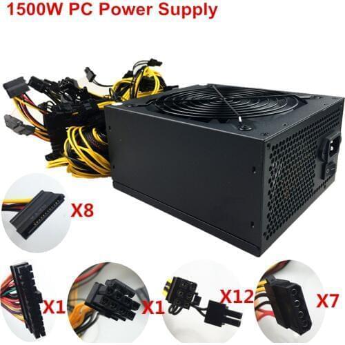 T.F.SKYWINDINTL 1500w Switching Power Supply 1500W Mining Power Supply 1500W ATX PC psu with 24PIN Support 6 GPU Mining Machine