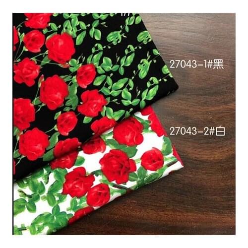 Rayon fabric dark floral printed fabric dress fabricLFCK080098