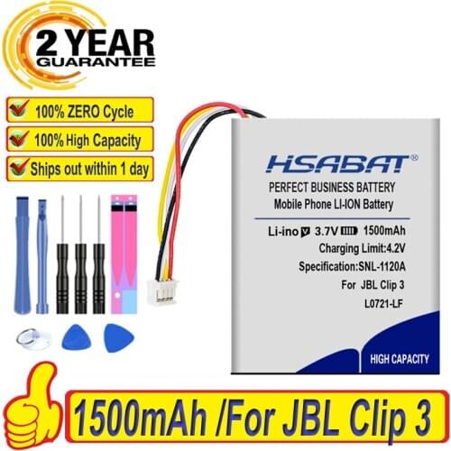 Top Brand 100% New 1500mAh Battery for JBL Clip 3, Clip 3AN, Clip 3SAND Batteries + free tools