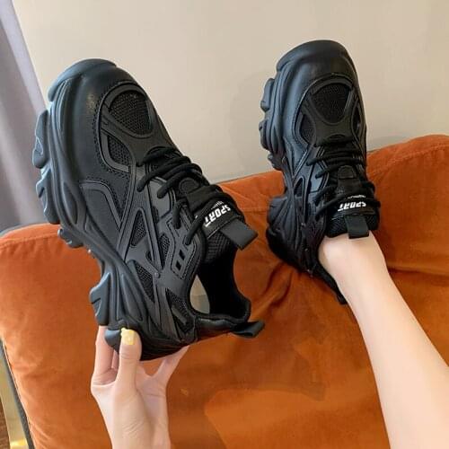 Womens Dad Shoes Luxury Women Sneakers Fashion White Sports Shoe 2021 Mesh Platform Female Footwear Tennis Tenis Con Plataforma