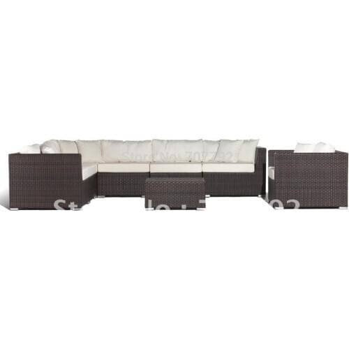 High quality 8 pcs rattan armrest sofa set