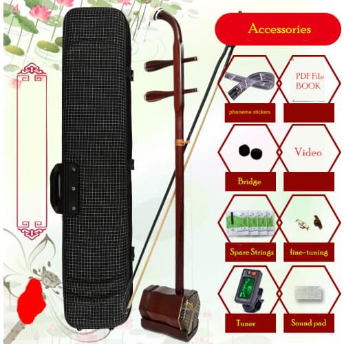 Wang Jiawang Erhu Rosewood/Old Redwood Erhu ture Python Skin Professional Chinese Instrument Instrumentos De Cuerda Accessaries