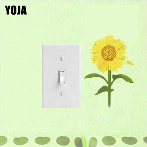 YOJA Switch Sticker Strong Beautiful Yeallow Sunflowers Design Plant Fashion PVC Modern Wall Decal 13SS0049