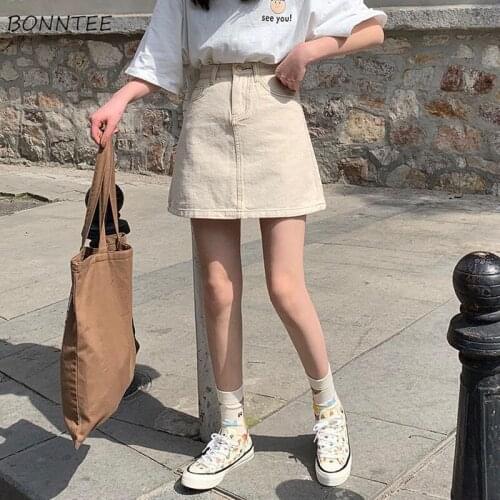 Skirts Women Bright Line Decoration Kawaii All-match Elegant Casual Summer 2021 Newest Streetwear Trendy Leisure High Quality