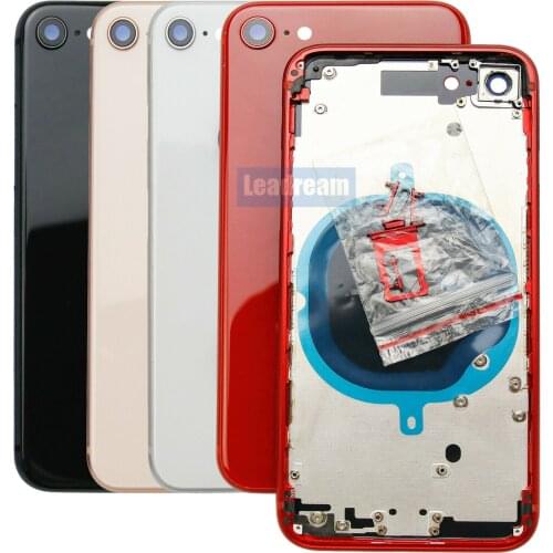 Back Housing Cover For iPhone 8 Plus Back Battery Door Glass with Middle Chassis Frame SIM Tray Side Key Parts No Small parts