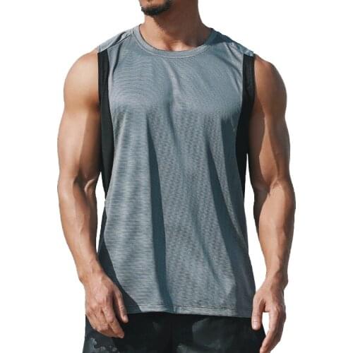 Summer New Color Matching Quick-drying Vest Mens Breathable Leisure Loose Fitness Running Sports Vest Workout Tank Tops Body