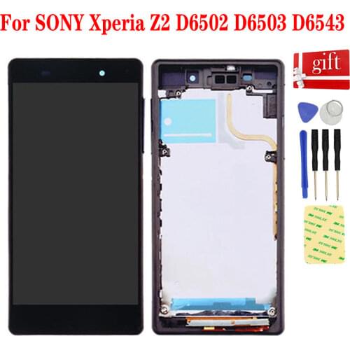For Sony Xperia Z2 L50w D6502 D6503 D6543 LCD Display Screen Panel Z2 LCD Touch Screen Digitizer Glass Sensor Assembly