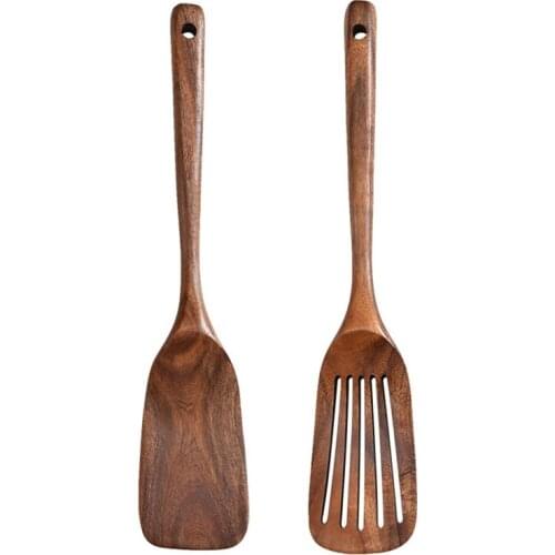 1 Pc Natural Wooden Cooking Shovel Spatula Turner Kitchen Utensil Tools Non-stick Long Handle Cookware for Restaurant Home