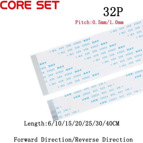 10PCS FPC/FFC Ribbon Flexible Flat Cable Pitch 0.5MM/1.0MM 32P Wire Length 6/10/15/20/25/30/40CM