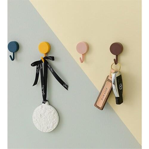 ADOREHOUSE 10PCS Creative Sticker Hooks PP Clothes Holder Free Punch Wall Seamless Hook Key Storage Door Hooks Home Organizer