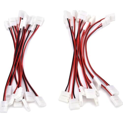 10Pcs/lot 8mm/10 Mm 2 Pin Led Strip Connector For Single Color Led Strip 3528/5050 Easy Connect No Need Soldering Connectors