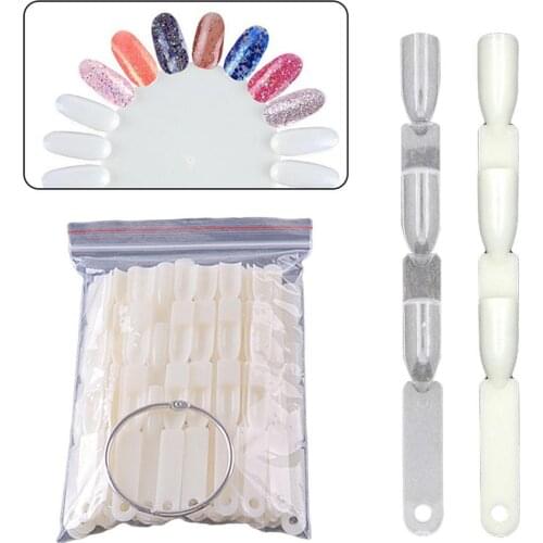 150 Tips Nail Art Polish Color Sample Display Tool Practice Sticks Fan Board