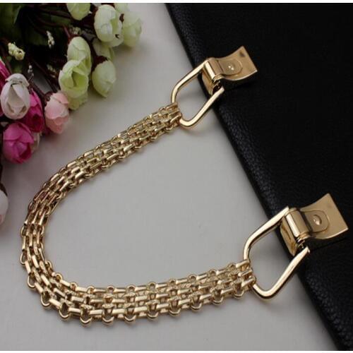 2 PCS/lot) gold plating high-end DIY leather length 60 cm handbag aglet chain arm in arm handle decorative accessories