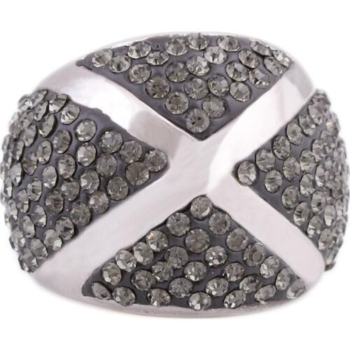 316L Stainless Steel Gray Crystal Rings For Women Christmas Gifts