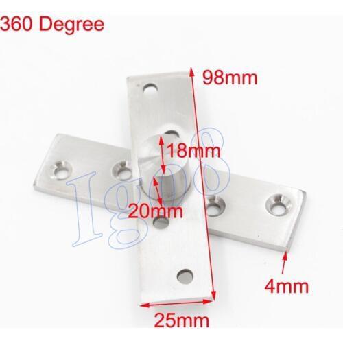 360 Degree 98mm x 25mm Stainless Steel Door Pivot Hinges 2PCS
