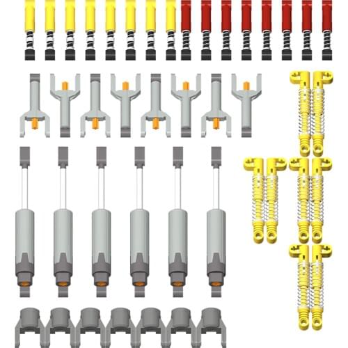 44Pcs DIY Educational Block Parts Shock Absorber Putter Parts for Standard Building Brick Brands- Random Color