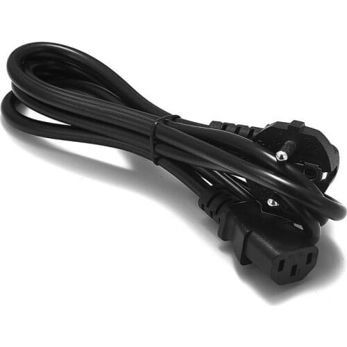 50pcs AC Plug EU Power Cord 1.8m Euro European Extension Wire IEC C13 Power Adapter Cable For Monitor Printer Transformer