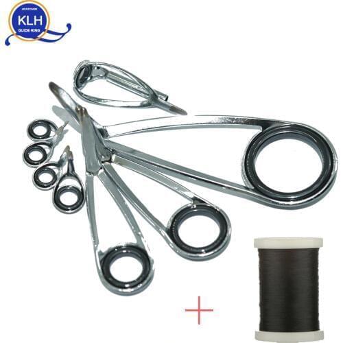 8pcs/Kit KLH Bracket Stainless Steel Guide Ring For UL-L-ML-M-MH-H Power Spinning Fishing Rod Repair Refit Assembly DIY