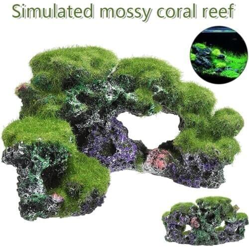 Aquarium Resin Artificial Coral Reef Ornament Rock Cave Ornament Fish Tank Background Mountain View Decor
