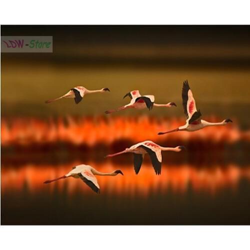 New 5D Diy Diamond Painting Diamond Mosaic Needlework Crafts Embroidery Cross Stitch Flamingo flight Tanzania Africa NEW613