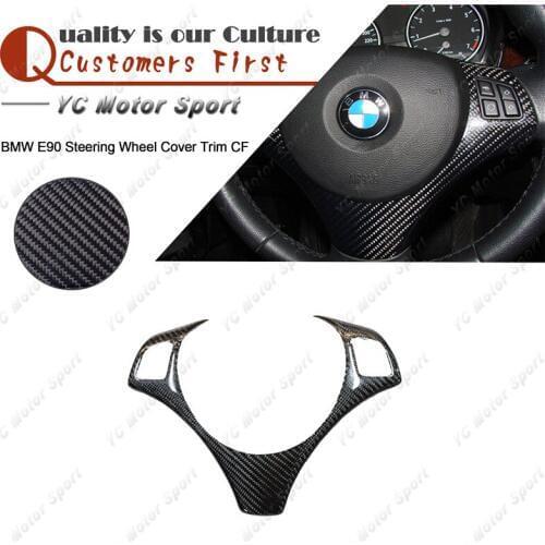 Car Accessories Carbon Fiber Steering Wheel Trim Fit For BMW E90 Steering Wheel Cover Trim