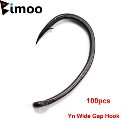 Bimoo 100pcs Yn High Carbon Steel Carp Hooks Matt Black with Barb Size 2 4 6 8 10 Europe Japan Carp Fishing Hook