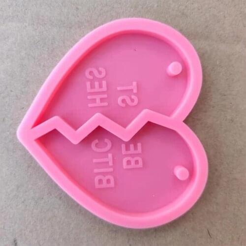 Key Chain Epoxy Resin Mold Handmade Love Heart Shape Keychain Silicone Mould