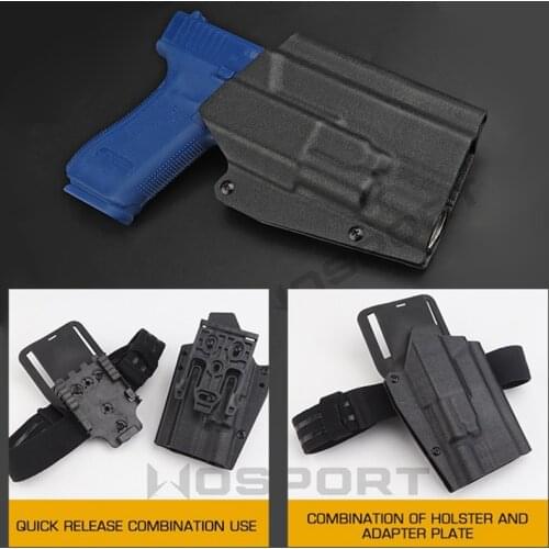 Kydex Glock 17 19 19x 45 Gun Holster With Tactical X300 Flashlight Mount Airsoft Hunting Gun Accessories Pistol Holster QLS