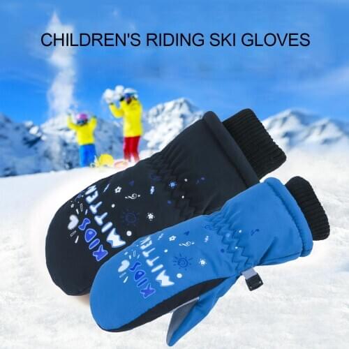 Kids Outdoor Waterproof Warm Mittens Boys Girls Windproof Non-slip Ski Gloves Outdoor Camping Hiking Gloves Sports Full Finger