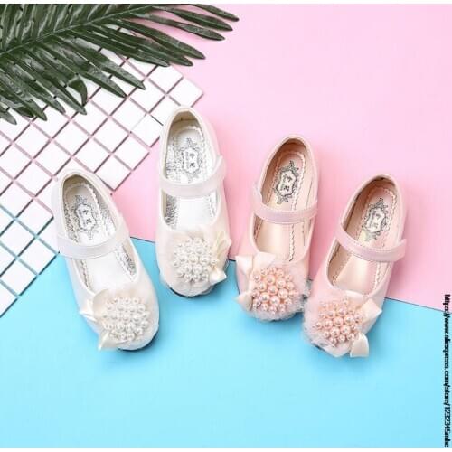 Disney Girls Sandals Summer Bowtie Glitter Rhinestone Beads Leather Shoes Kids Shoes for Girls Princess Sandals Soft